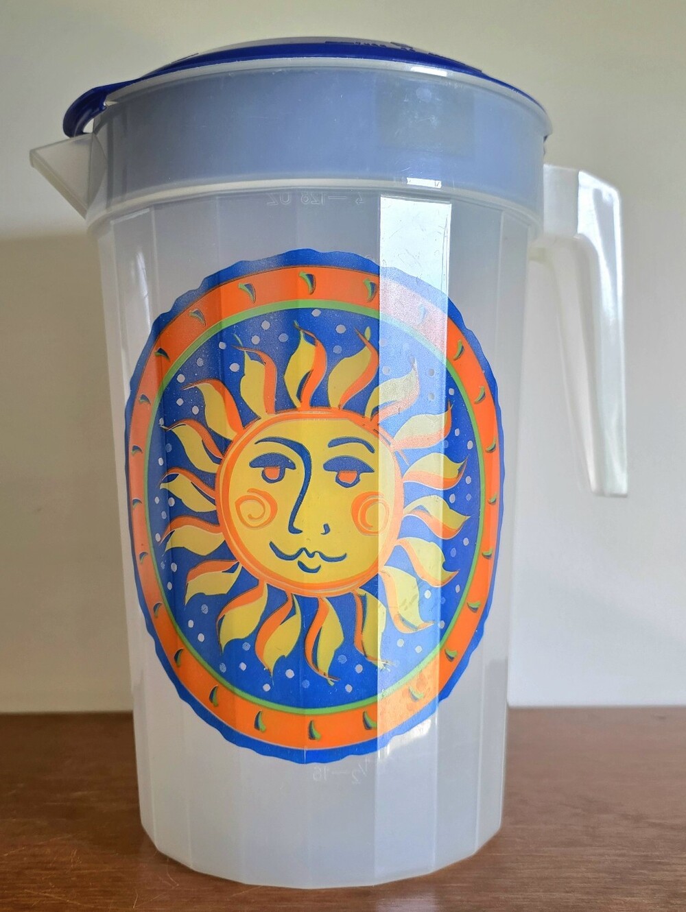Vintage Celestial 1 Gallon Plastic Pitcher W/Lid Packerware USA Whimsigoth Sun